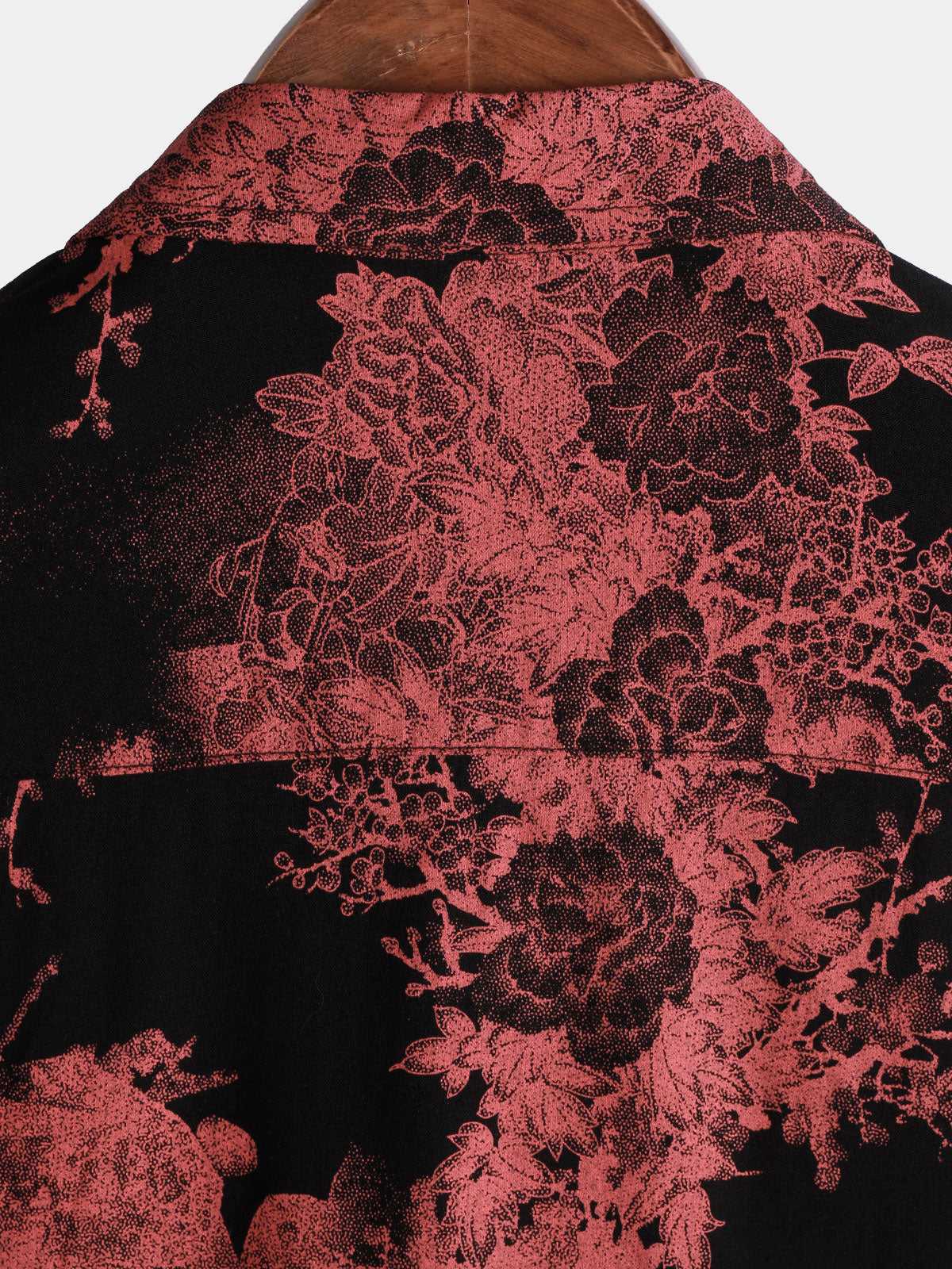 Camisa Red & Black retro floral Button Up Beach para hombre