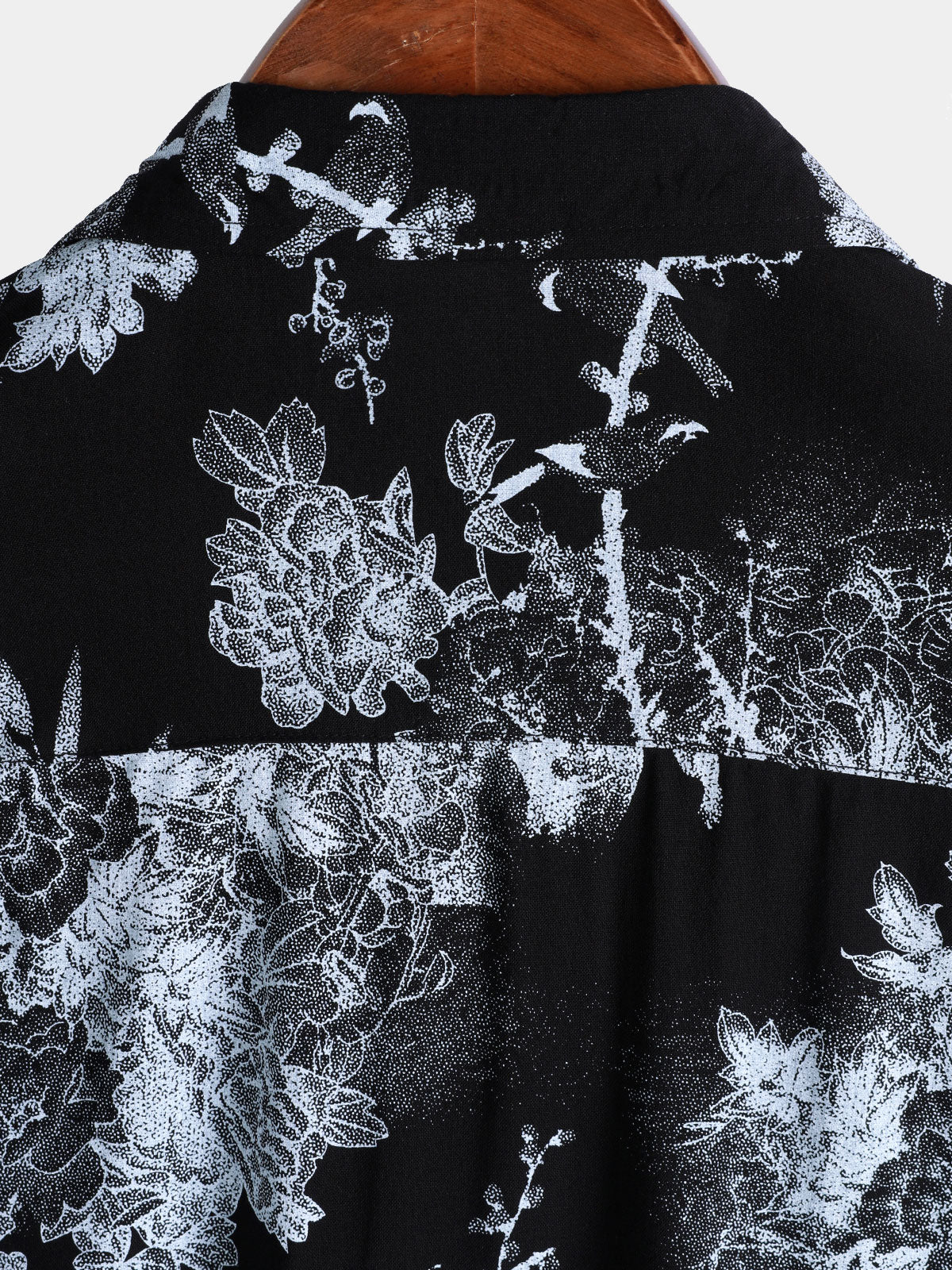 Camisa vintage floral estampado de manga corta Button Up para hombre