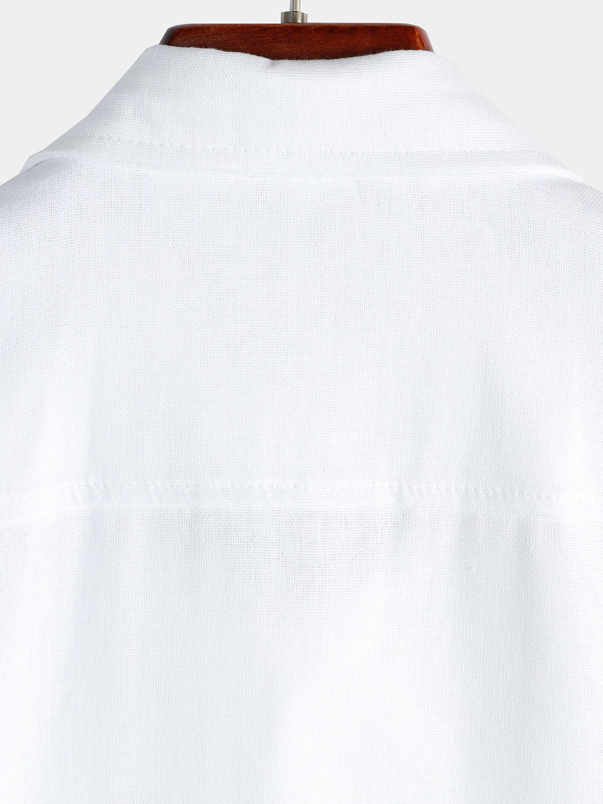 para hombre de algodón & de lino Chest Pockets de color sólido de manga corta camisa