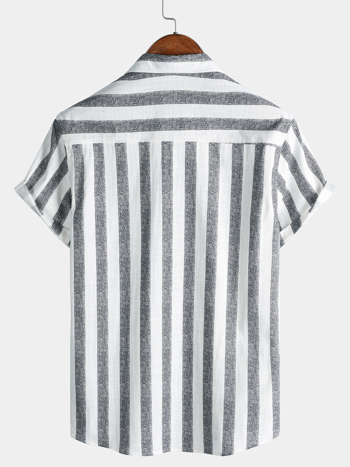 Camisa transpirable de algodón rayas de manga corta Lightweight Cool casual Summer para hombre