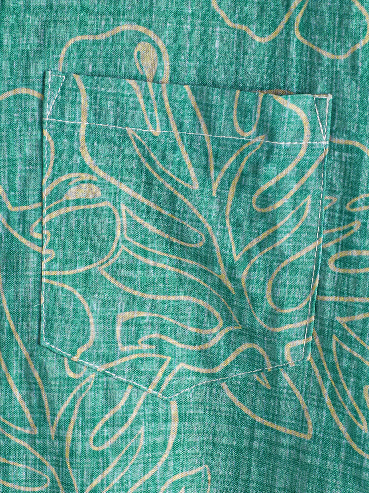 Camisa Summer Green Beach Hawaiian de manga corta para hombre