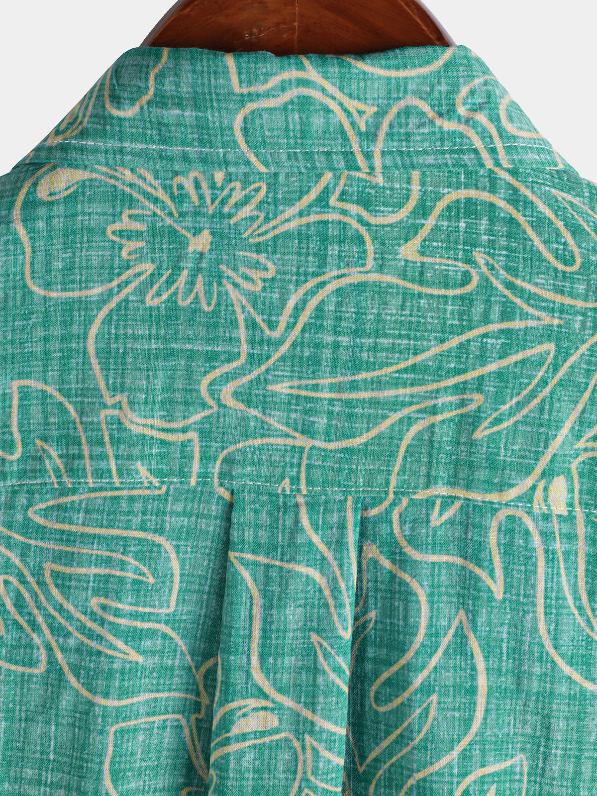Camisa Summer Green Beach Hawaiian de manga corta para hombre