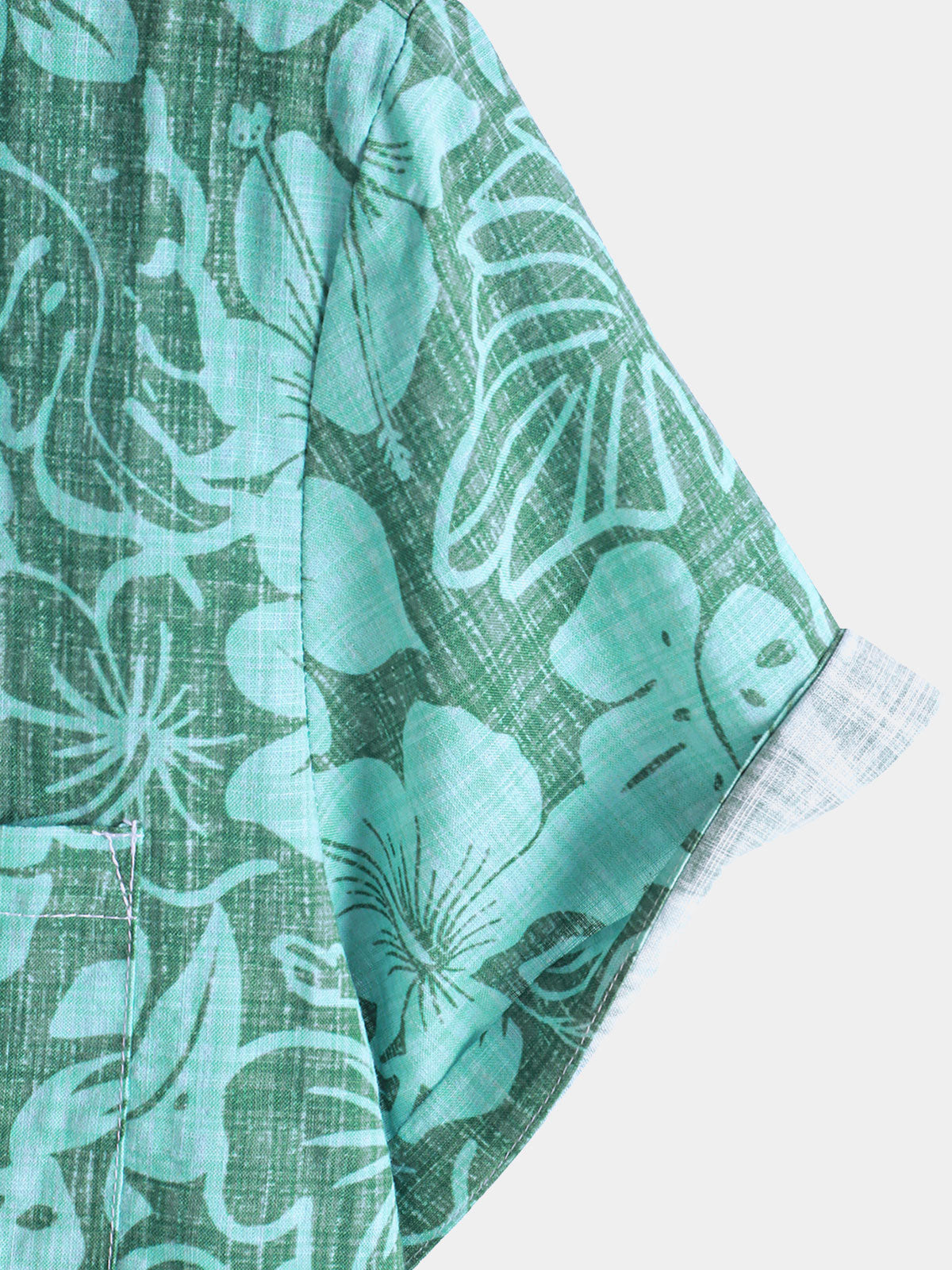 Camisa Summer Green Tropical Beach Hawaiian de manga corta para hombre
