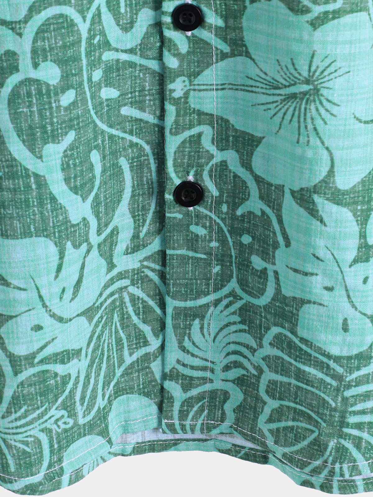 Camisa Summer Green Tropical Beach Hawaiian de manga corta para hombre