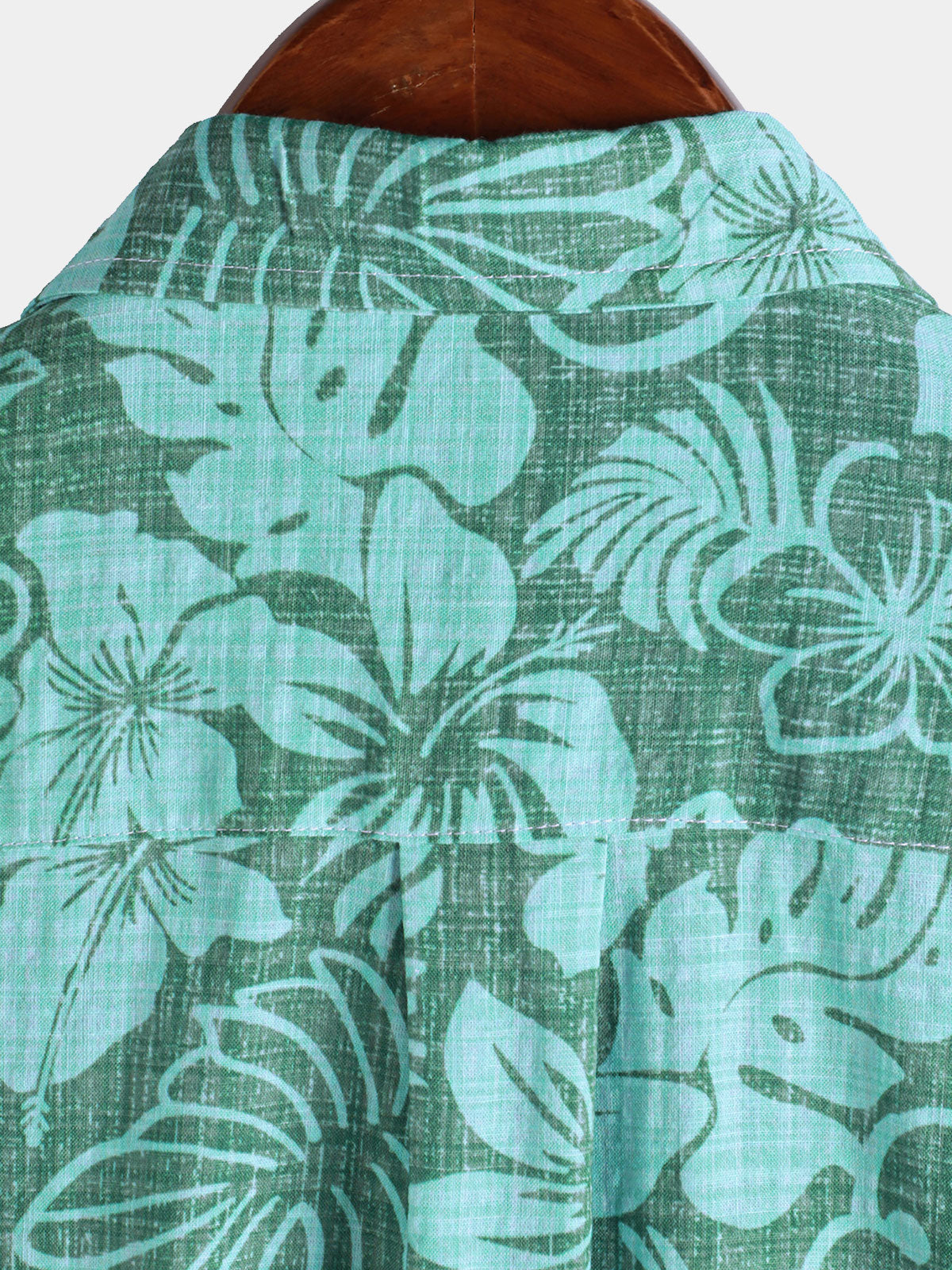 Camisa Summer Green Tropical Beach Hawaiian de manga corta para hombre