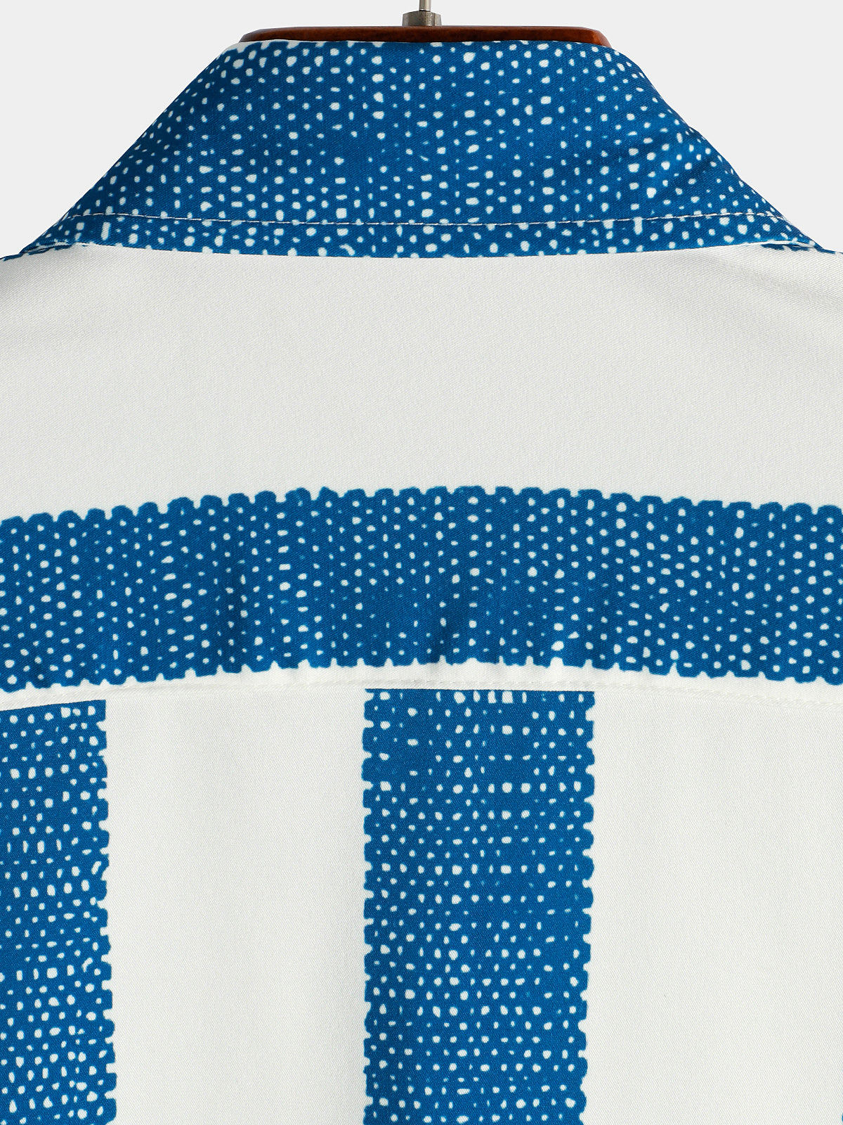 Camisa vintage Blue Vertical a rayas casual de manga corta para hombre