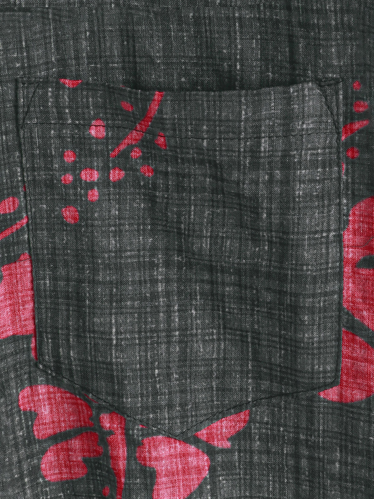 Camisa Summer Red floral Hawaiian de manga corta para hombre