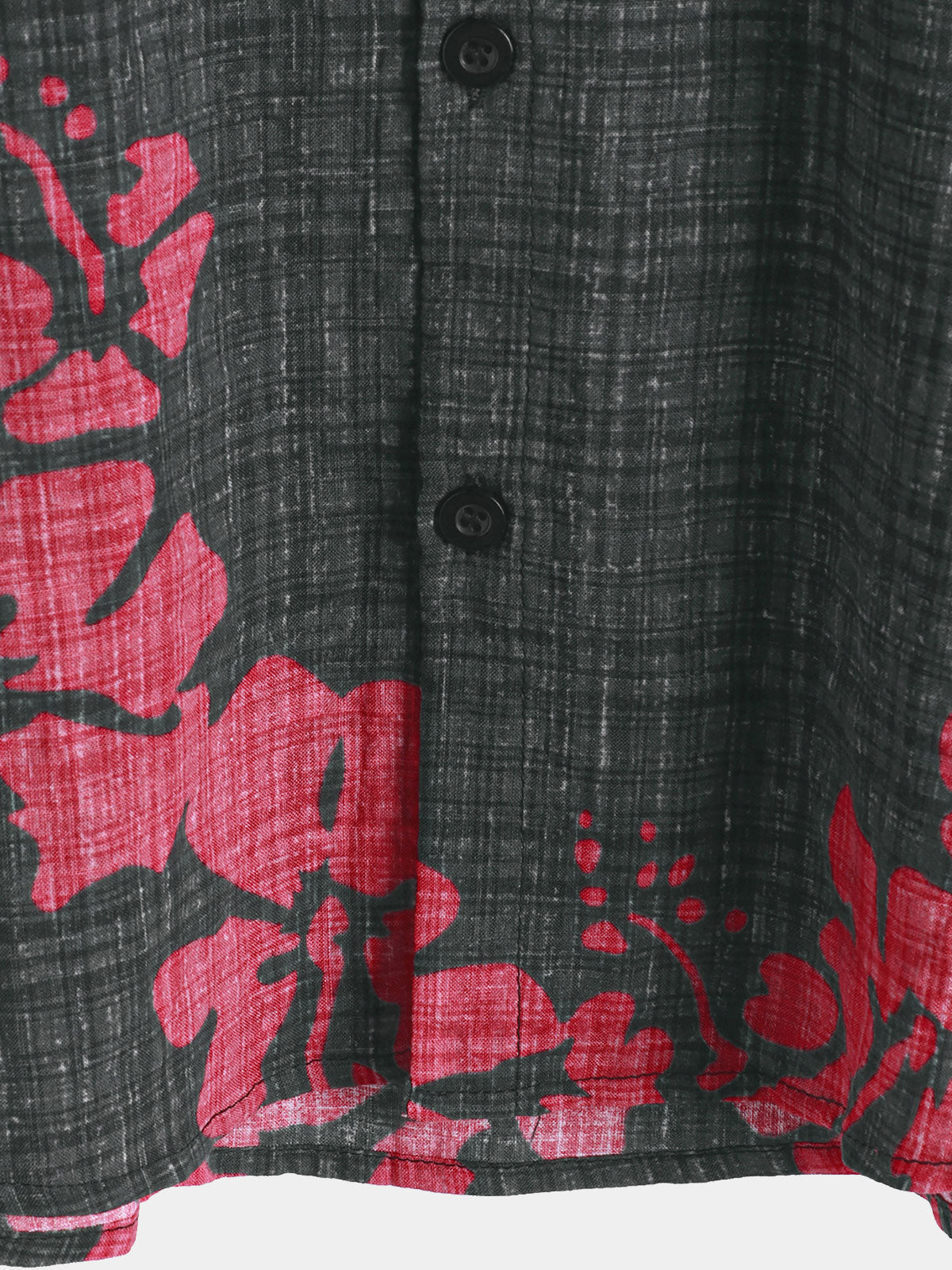 Camisa Summer Red floral Hawaiian de manga corta para hombre