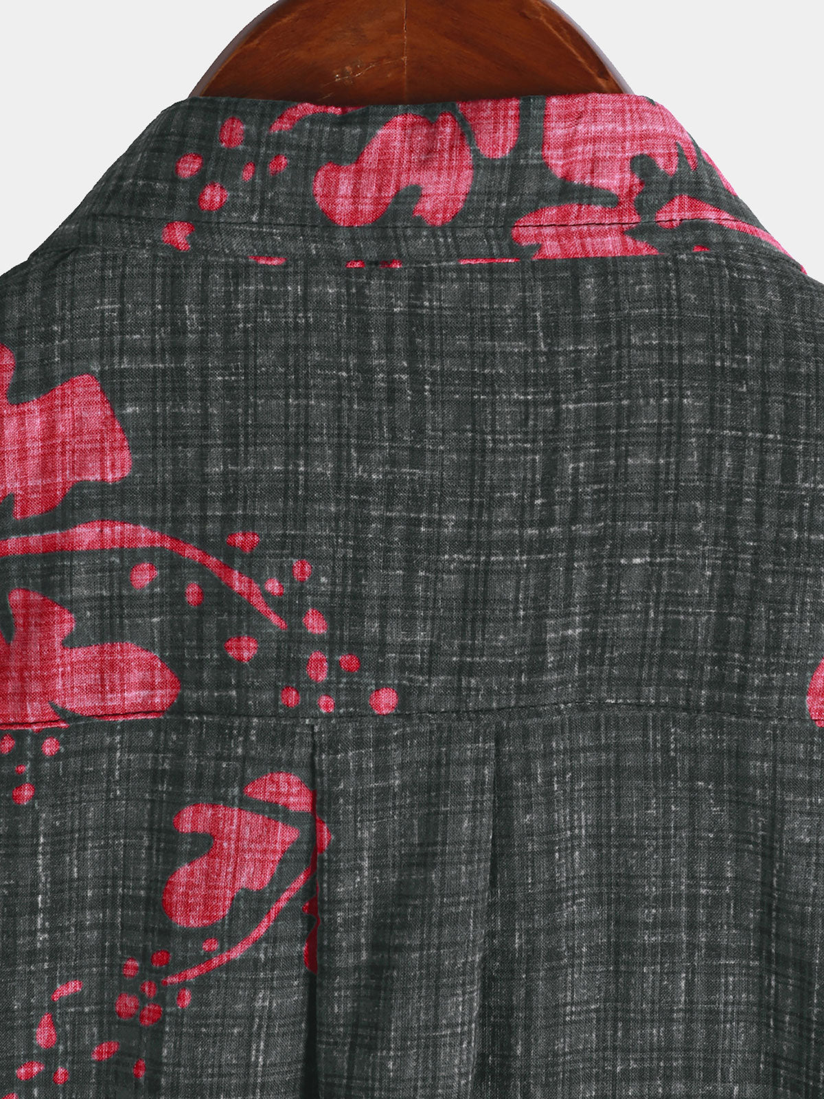 Camisa Summer Red floral Hawaiian de manga corta para hombre