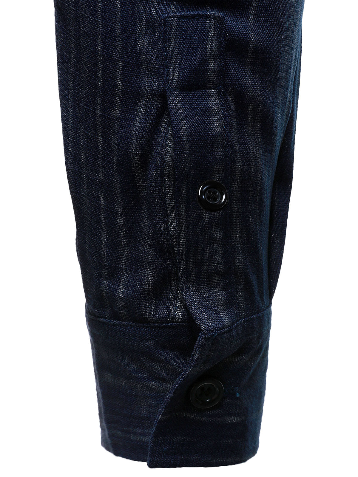 Camisa casual transpirable Pocket de manga larga Blue a rayas para hombre