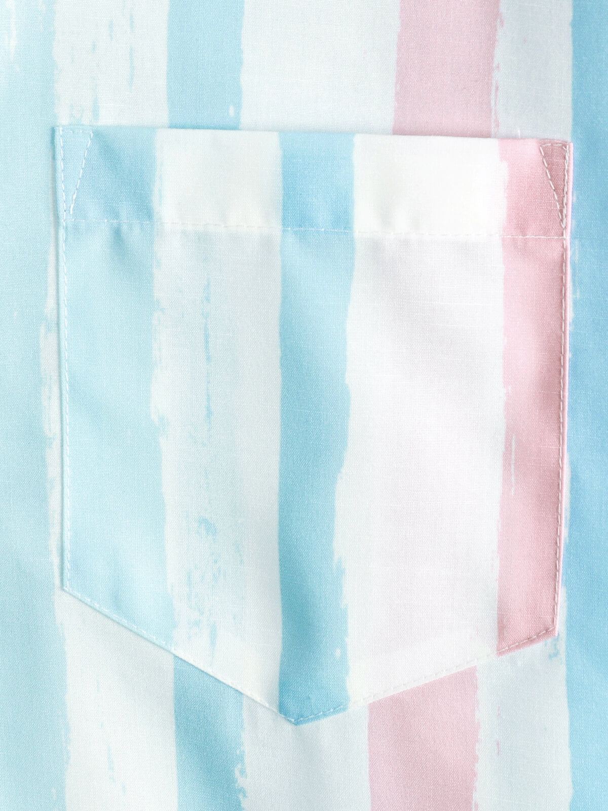 Camisa Blue And Pink a rayas Summer Vacation de manga corta para hombre