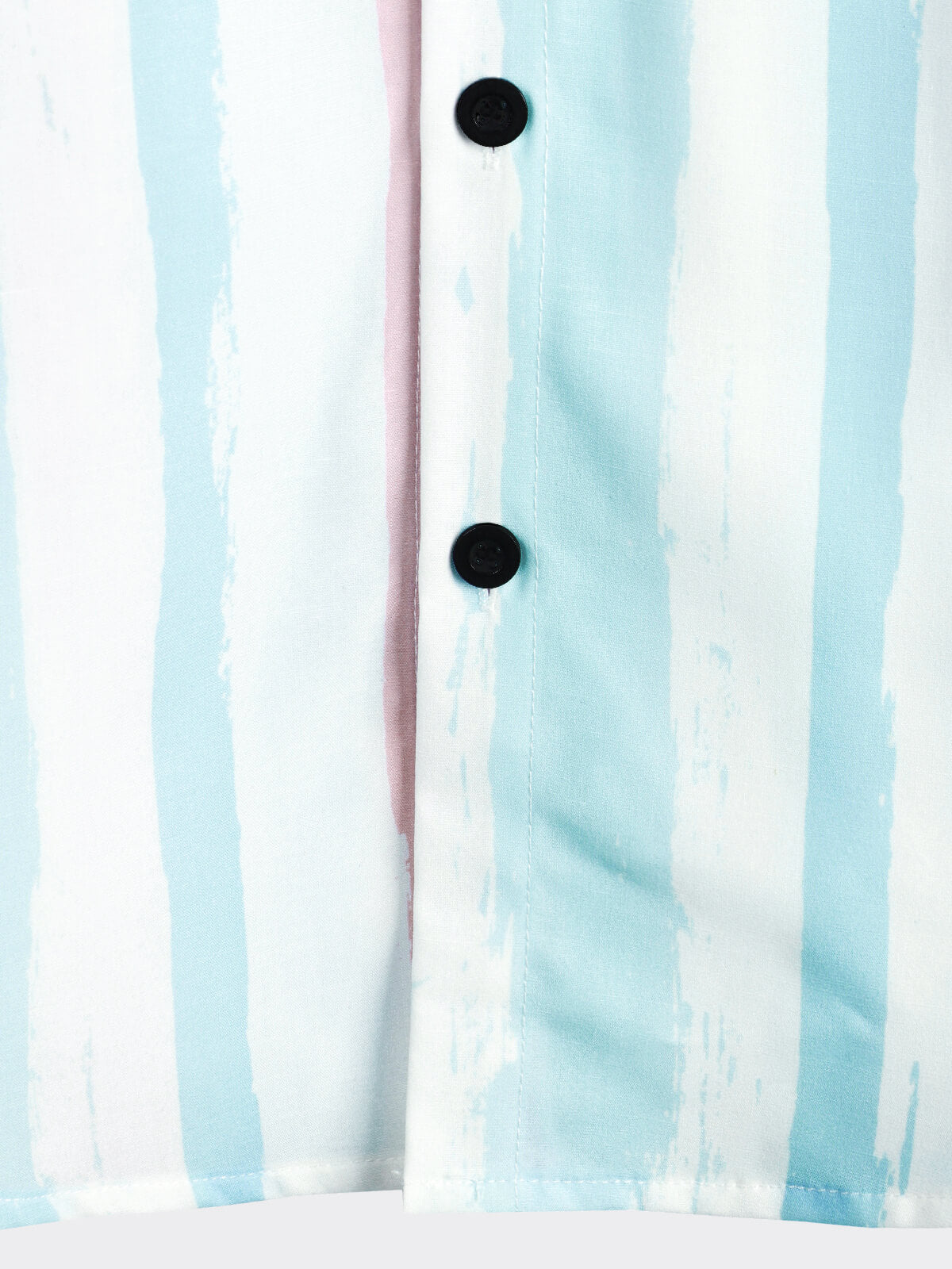 Camisa Blue And Pink a rayas Summer Vacation de manga corta para hombre