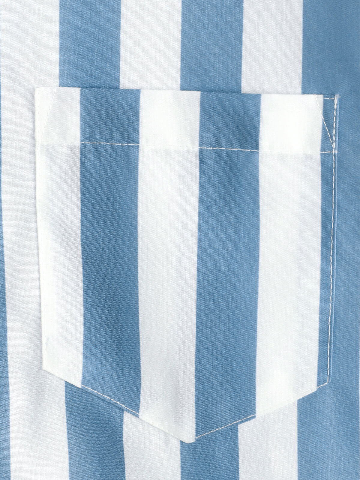 Camisa Blue and White a rayas casual Pocket Summer Button Up de manga corta para hombre
