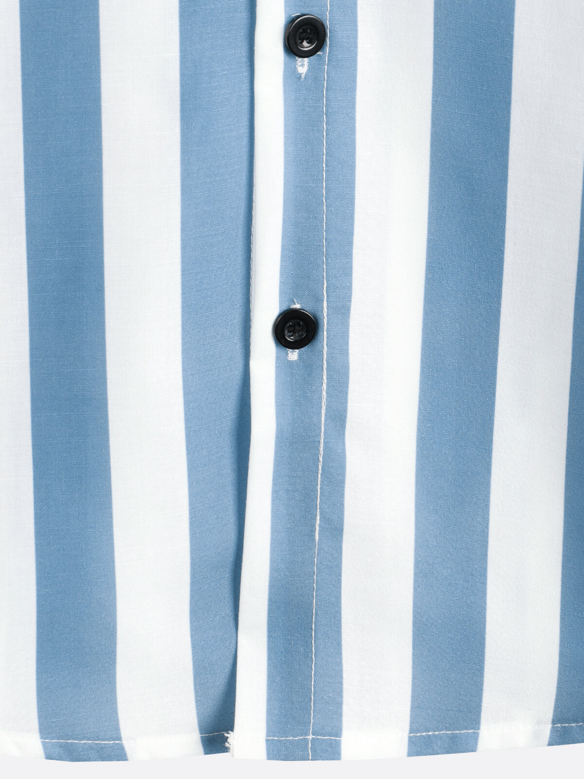 Camisa Blue and White a rayas casual Pocket Summer Button Up de manga corta para hombre