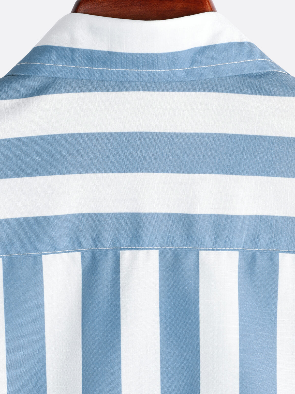 Camisa Blue and White a rayas casual Pocket Summer Button Up de manga corta para hombre