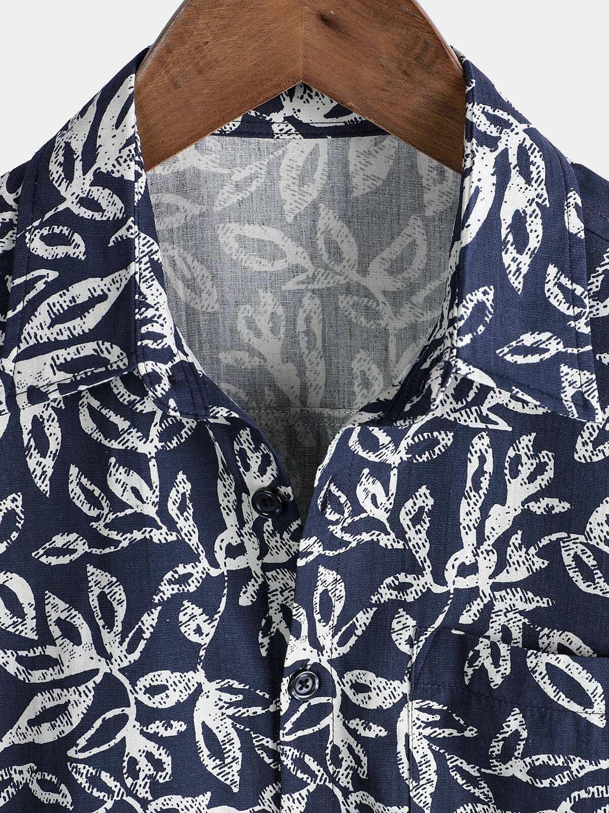Tropical Foliage Pattern transpirable de algodón Summer Holiday Resorcamiseta para hombre
