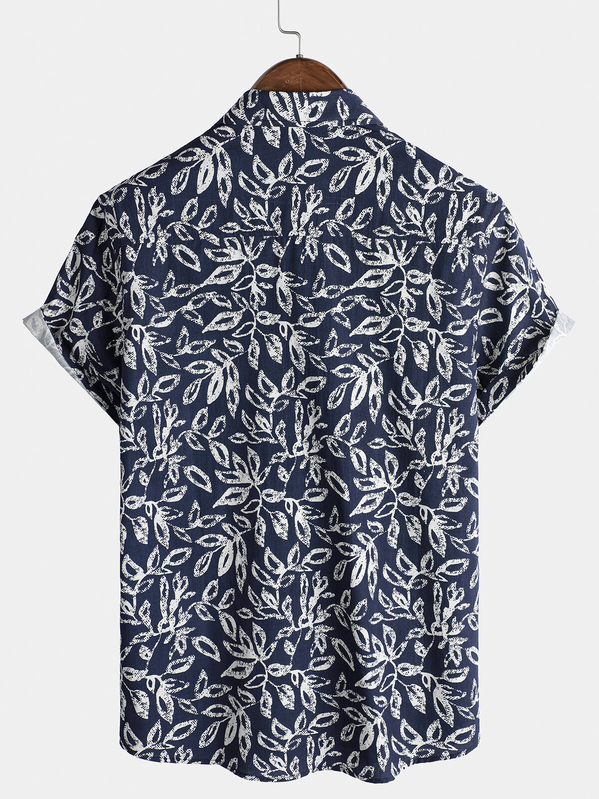 Tropical Foliage Pattern transpirable de algodón Summer Holiday Resorcamiseta para hombre