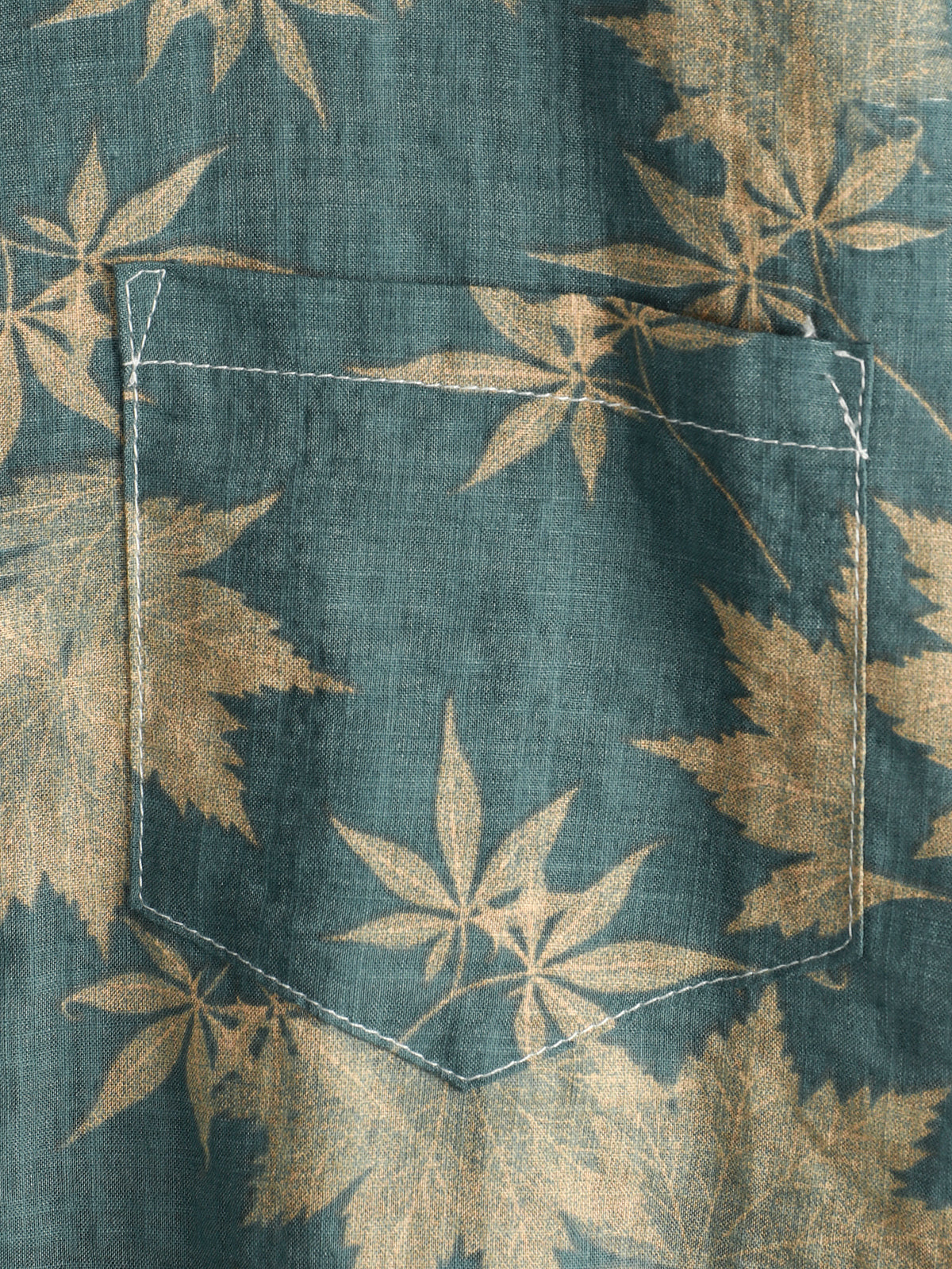 Camisa Maple Leaf transpirable Top de algodón Pocket de manga corta Summer para hombre