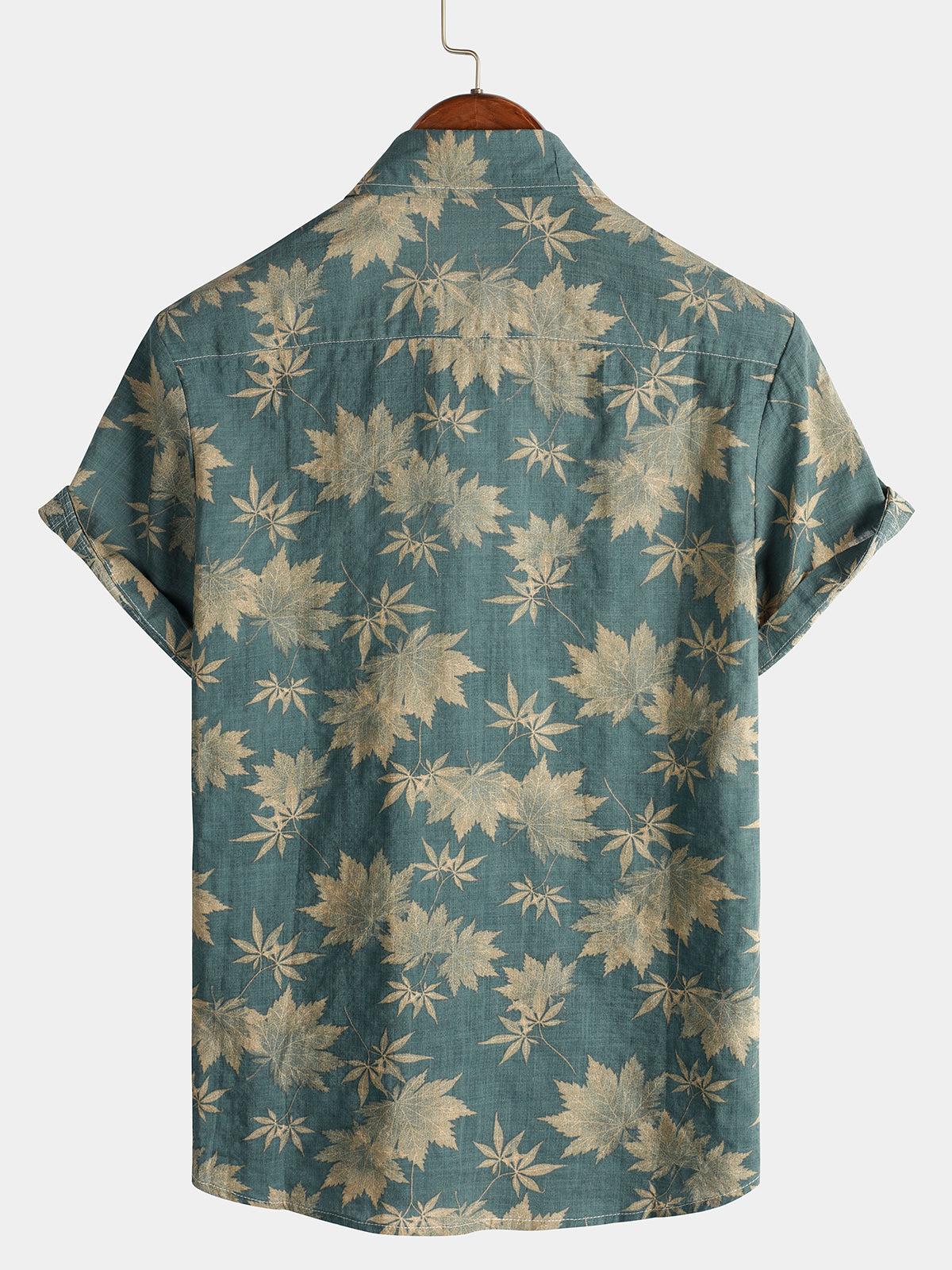 Camisa Maple Leaf transpirable Top de algodón Pocket de manga corta Summer para hombre