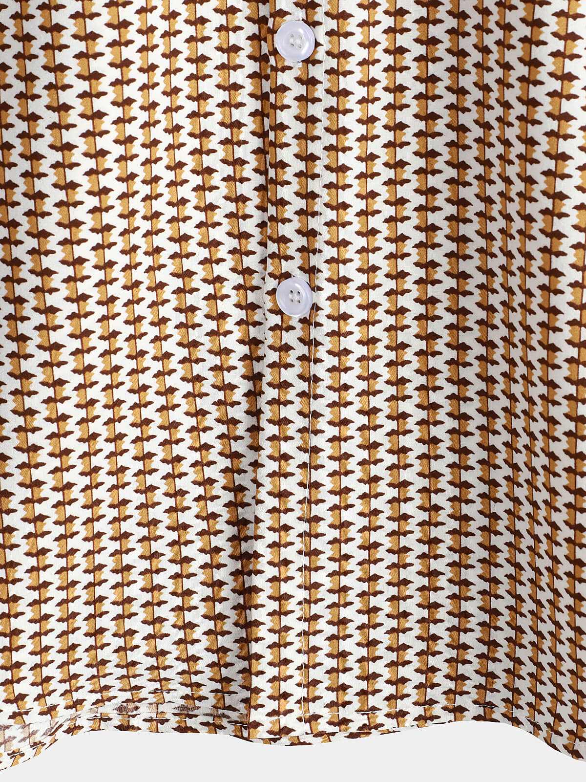 Camisa casual Holiday de manga corta Khaki Button Up para hombre
