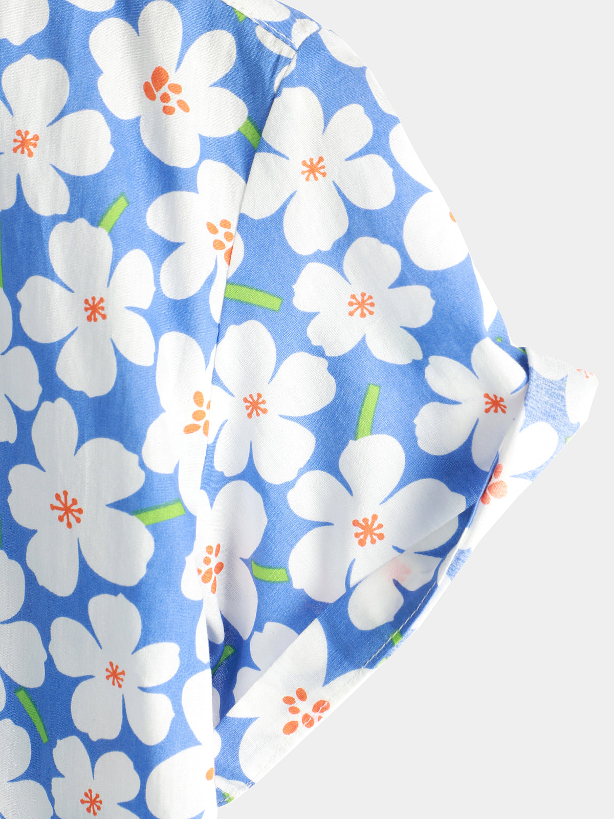 Camisa floral estampado Holiday Flower casual de manga corta para hombre