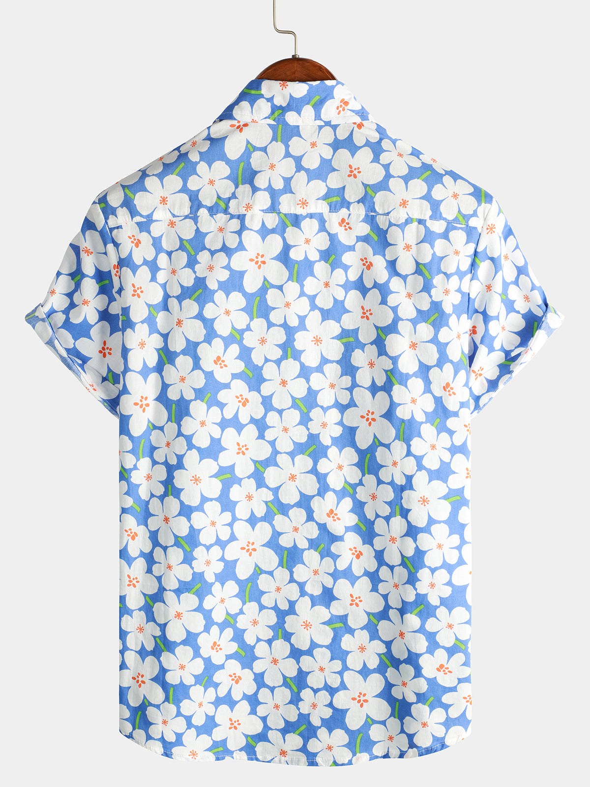 Camisa floral estampado Holiday Flower casual de manga corta para hombre