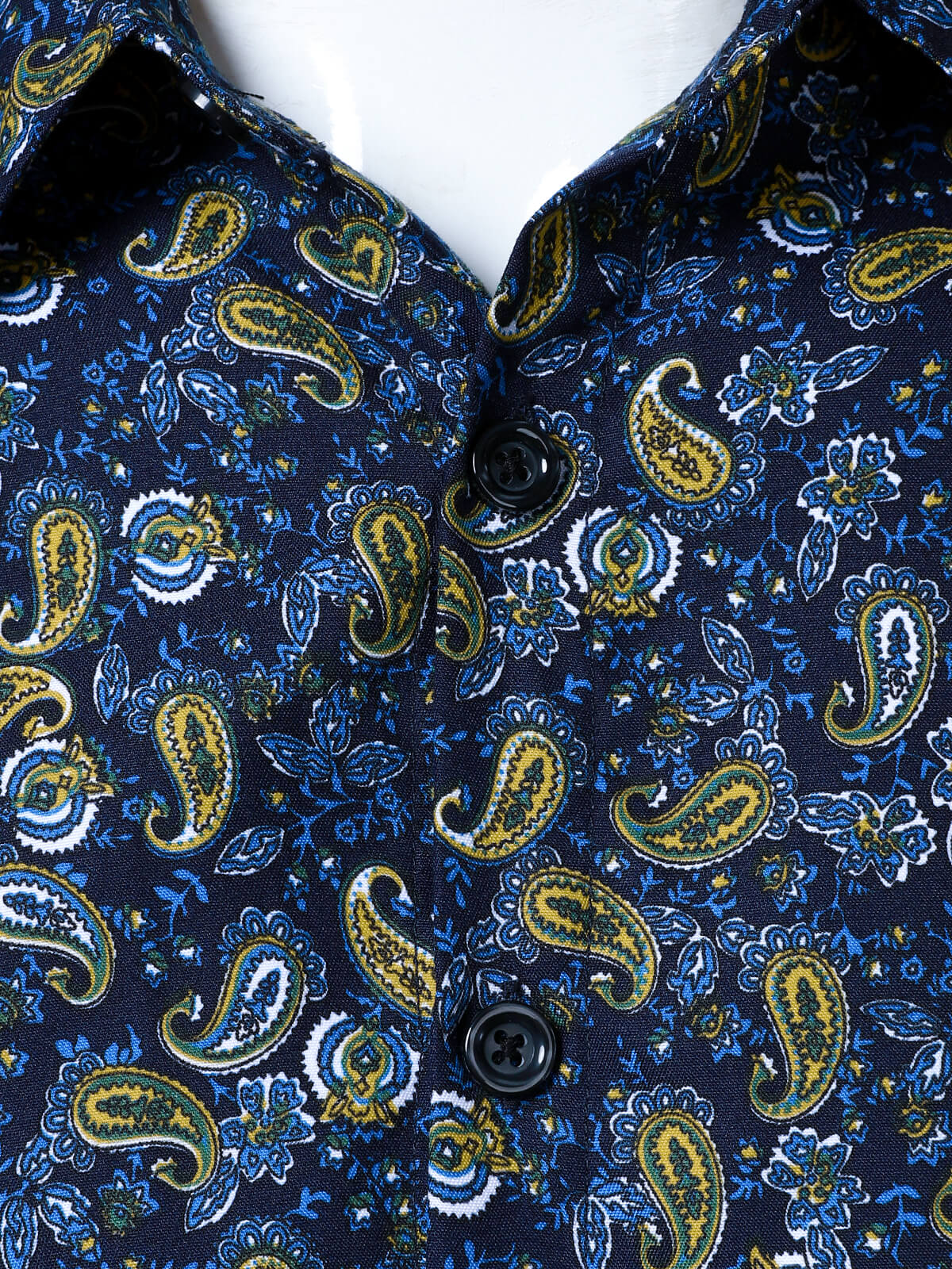 Camisa Paisley Button Up de manga larga para hombre