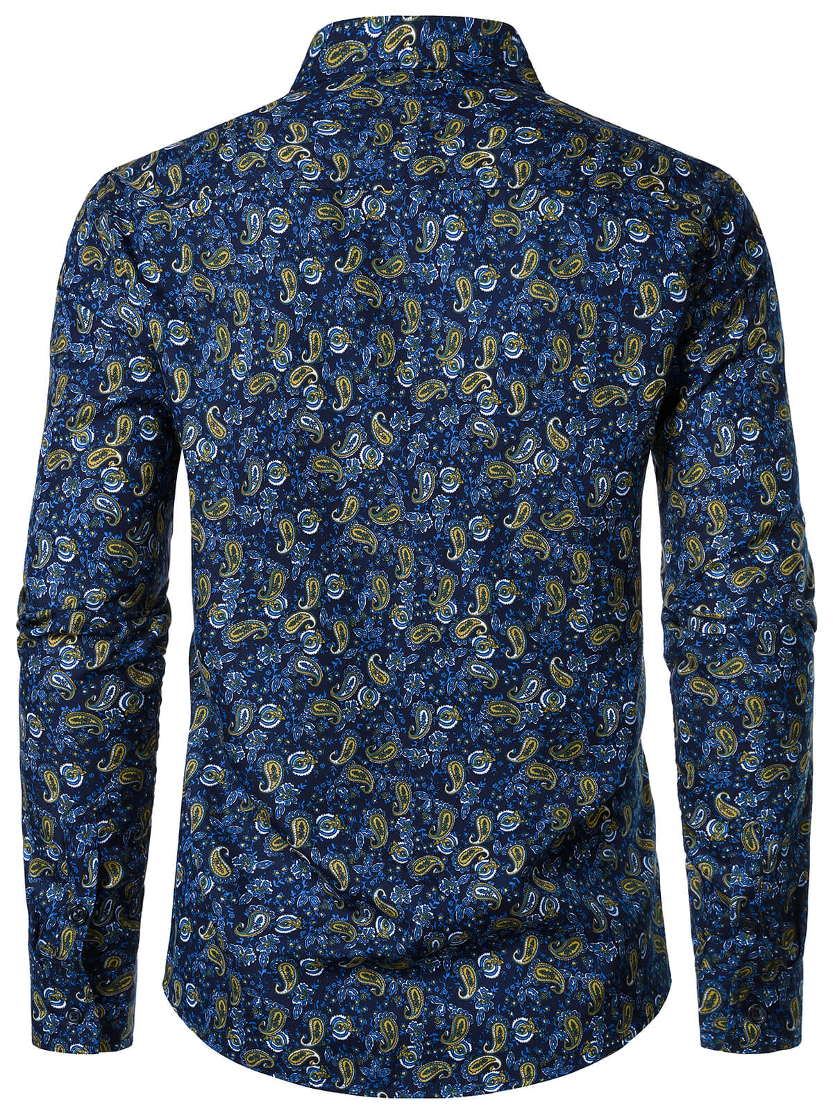 Camisa Paisley Button Up de manga larga para hombre