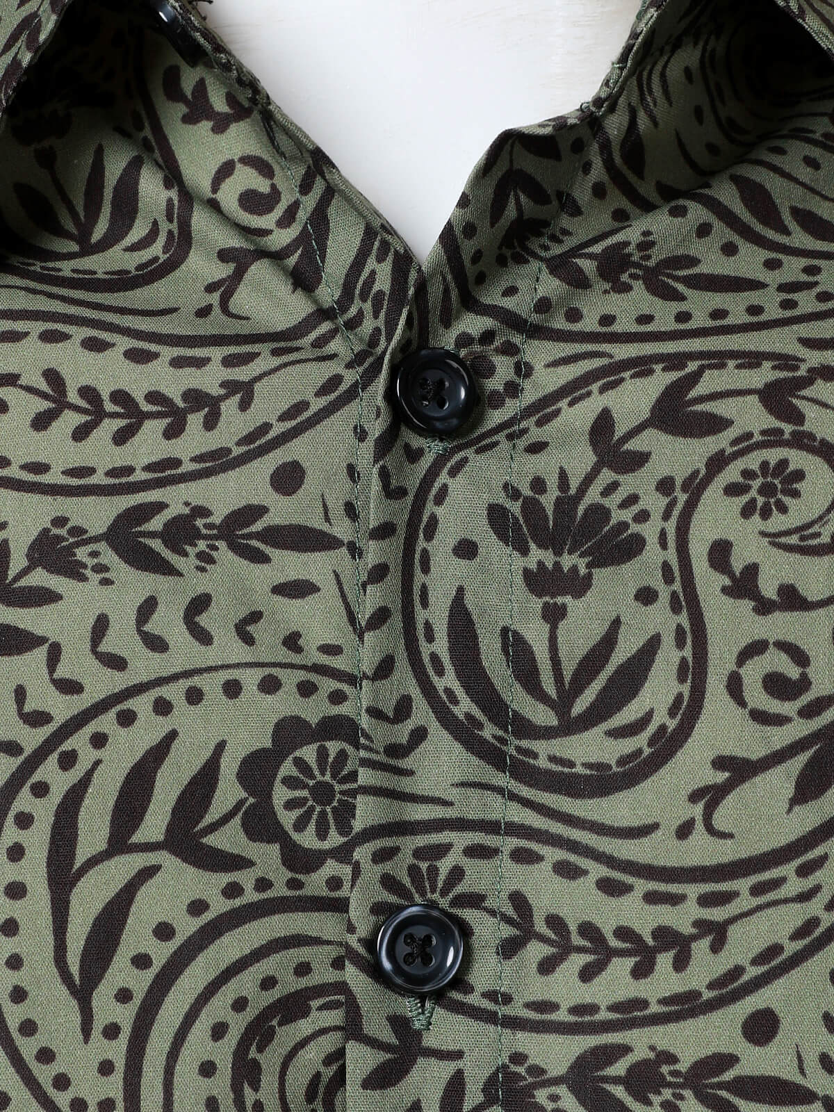 Camisa retro Paisley de algodón transpirable de manga larga para hombre