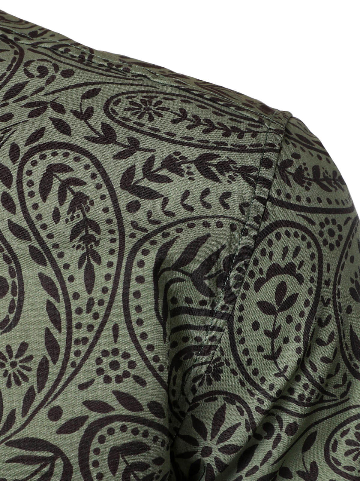 Camisa retro Paisley de algodón transpirable de manga larga para hombre