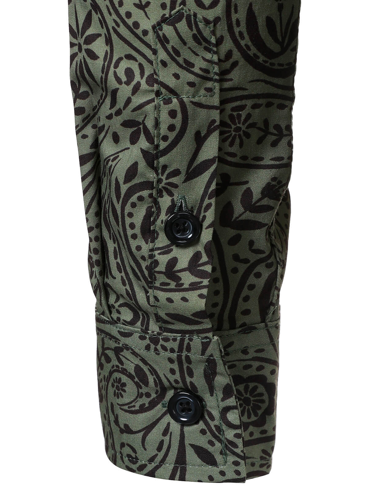 Camisa retro Paisley de algodón transpirable de manga larga para hombre