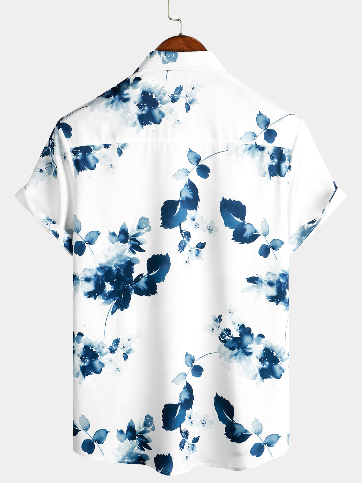 Camisa casual floral Art Button Up de manga corta Summer Holiday Beach para hombre