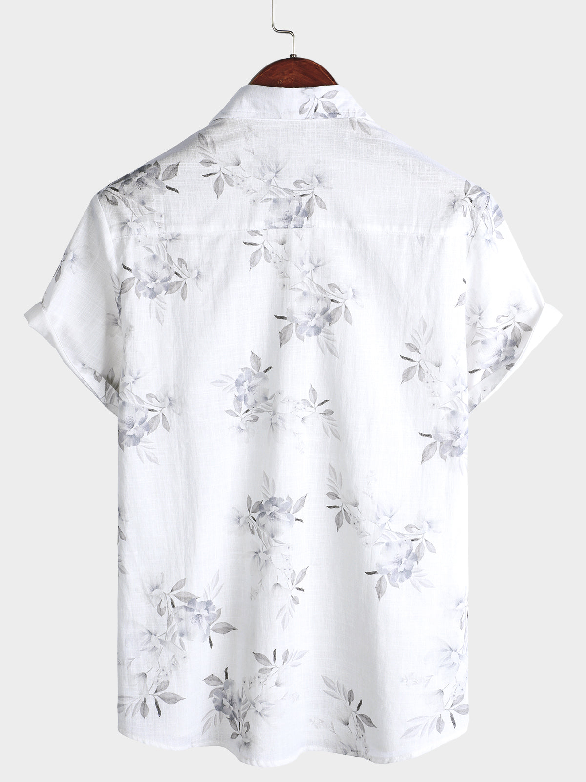 Camisa elegante floral estampado de manga corta para hombre