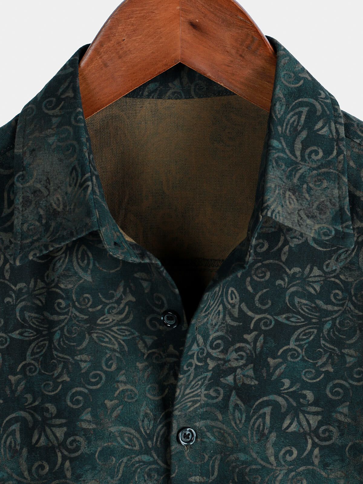 Camisa Summer transpirable de manga corta retro floral estampado de algodón para hombre