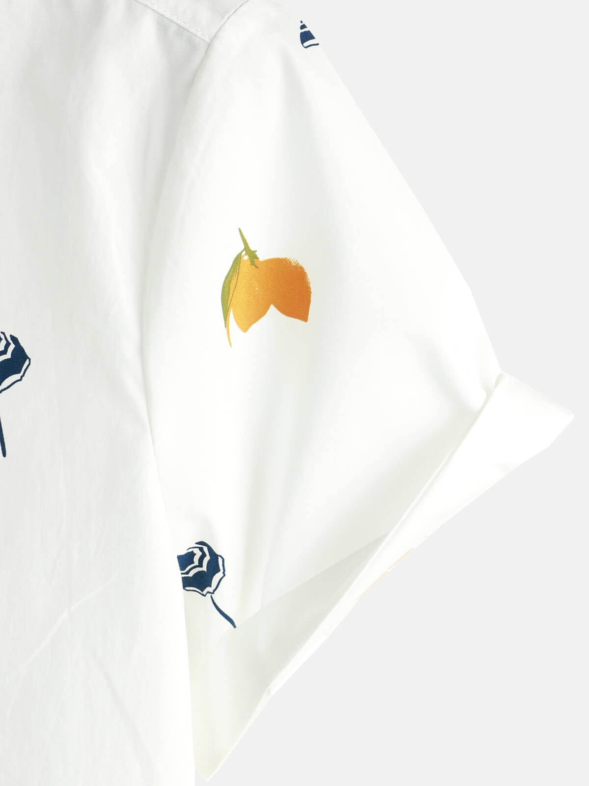 Camisa de algodón White Hawaiian Button Up Beach Holiday Summer de manga corta para hombre