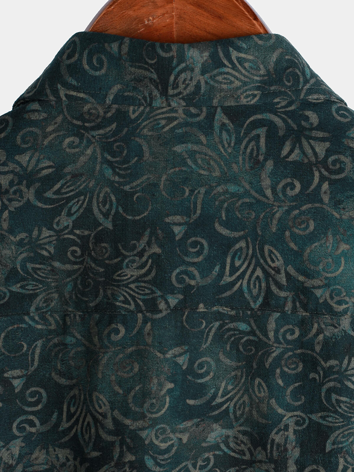 Camisa Summer transpirable de manga corta retro floral estampado de algodón para hombre