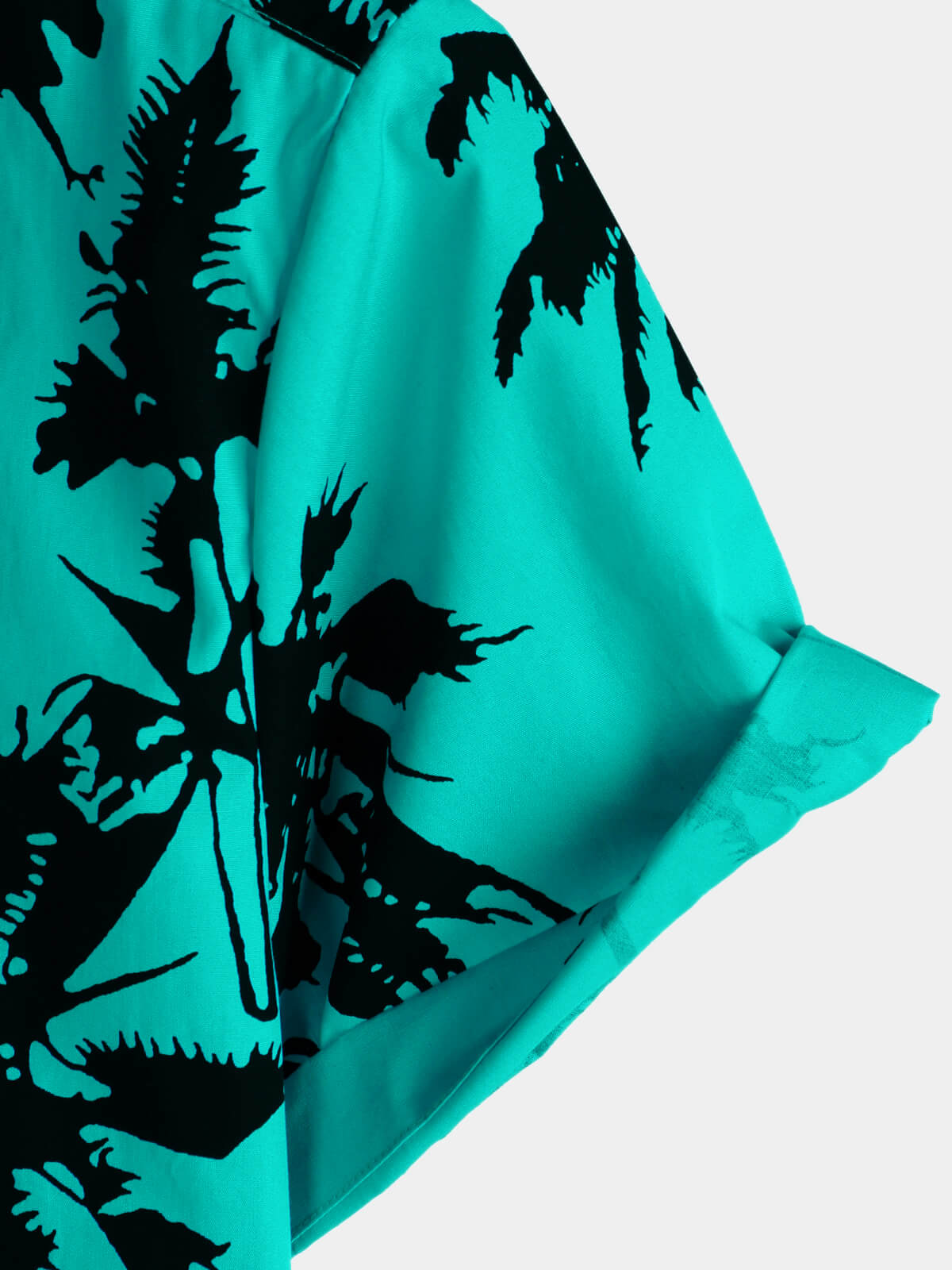 Camisa 100% de algodón Palm Tree estampado Summer Beach Hawaiian de manga corta para hombre