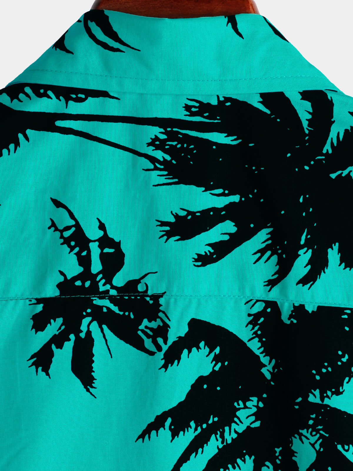 Camisa 100% de algodón Palm Tree estampado Summer Beach Hawaiian de manga corta para hombre