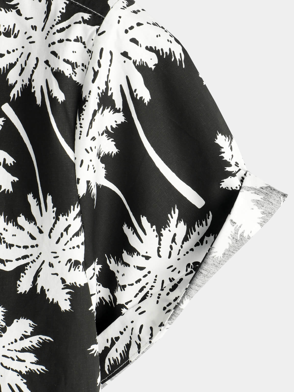 Camisa Beach Summer Black Hawaiian Holiday Tropical Button Up de manga corta para hombre