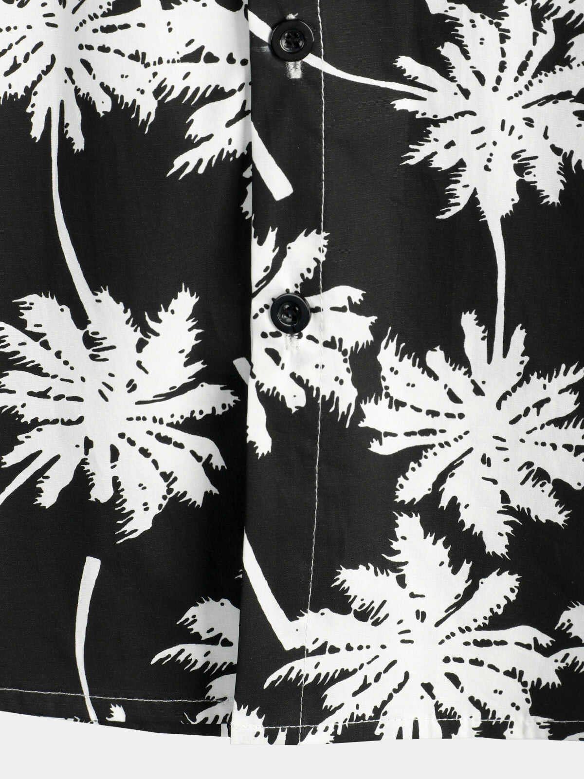 Camisa Beach Summer Black Hawaiian Holiday Tropical Button Up de manga corta para hombre