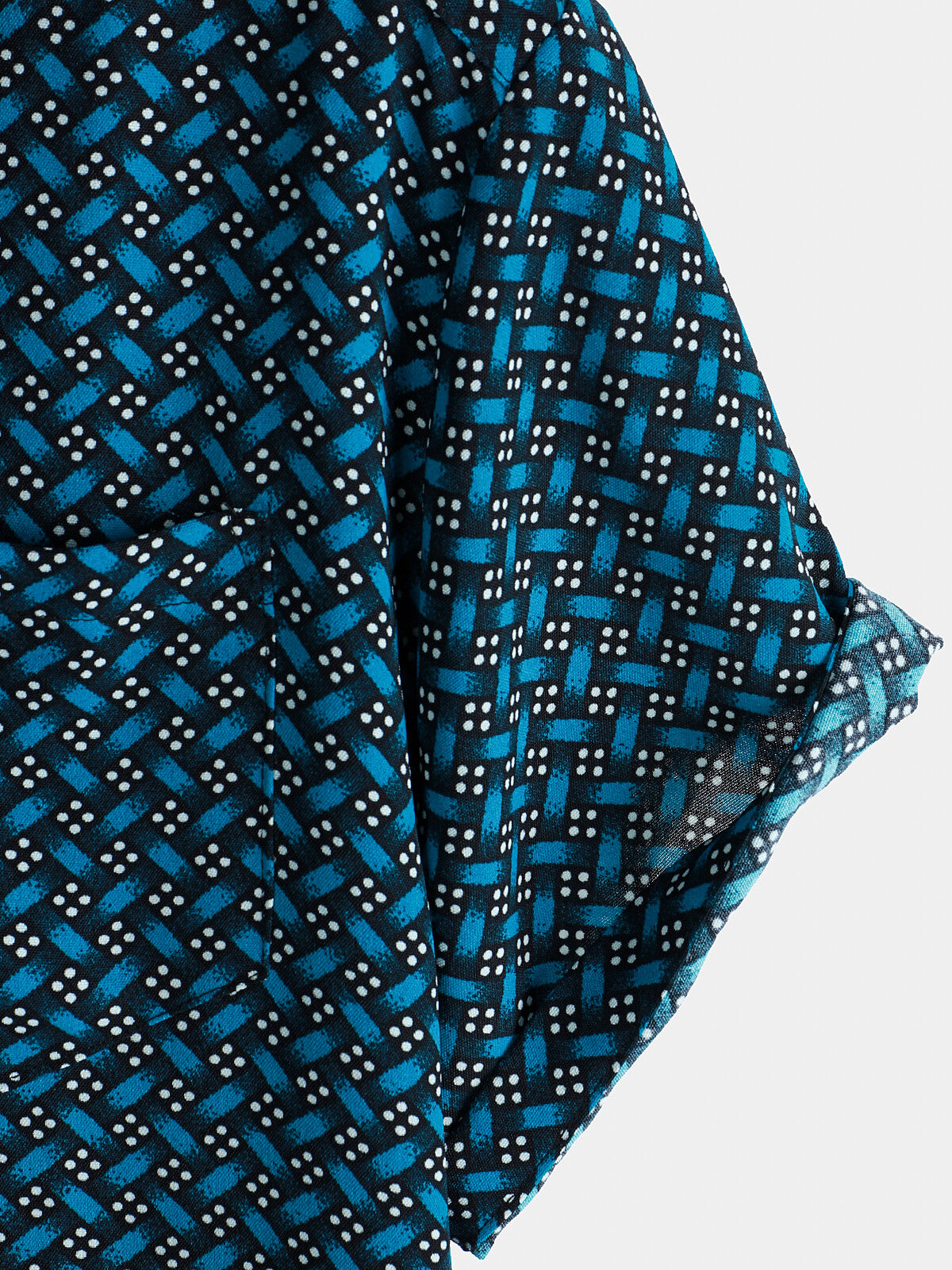 Camisa Blue casual Holiday Summer de manga corta Button Up para hombre