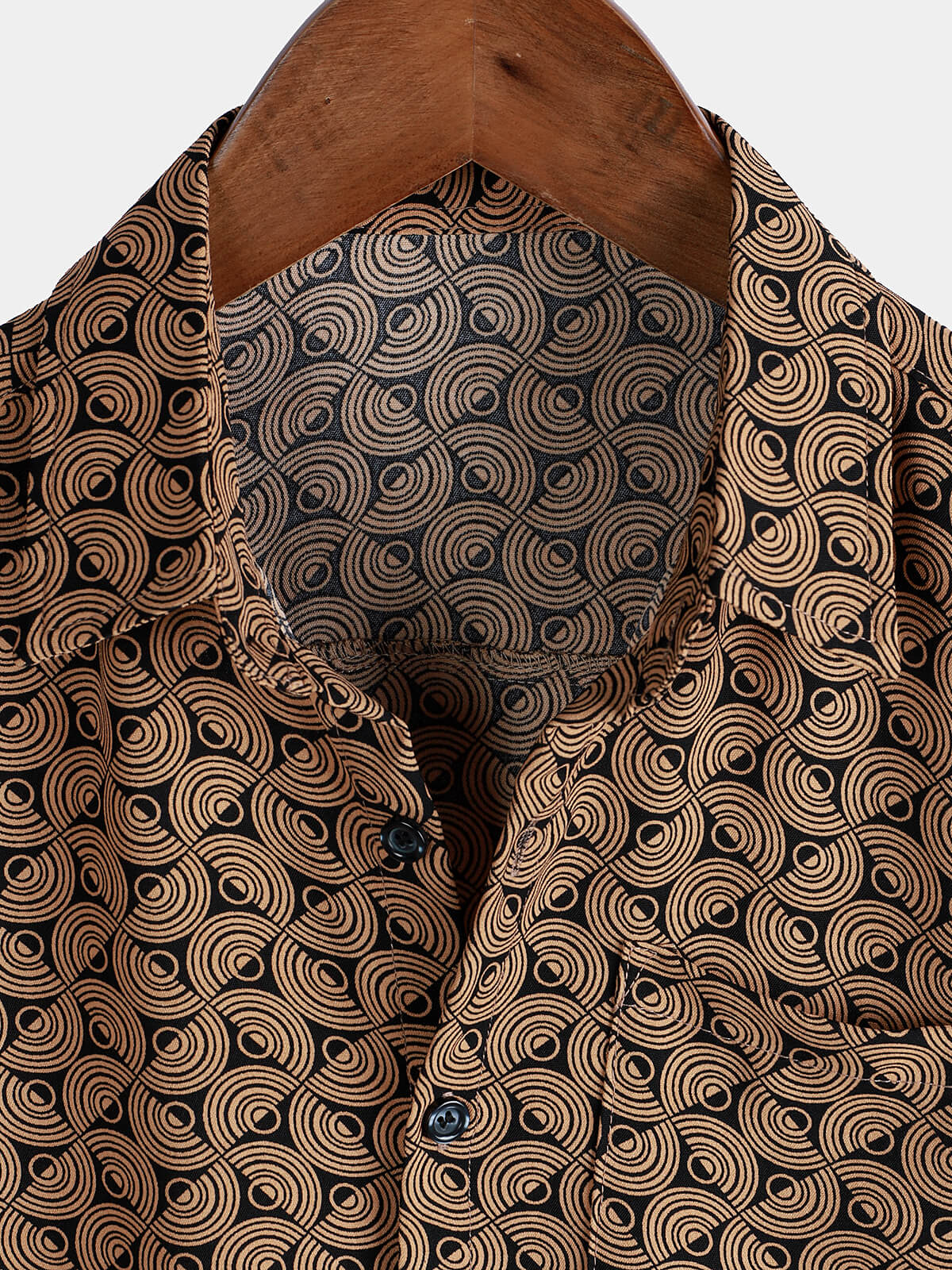 Camisa casual Holiday de manga corta retro para hombre