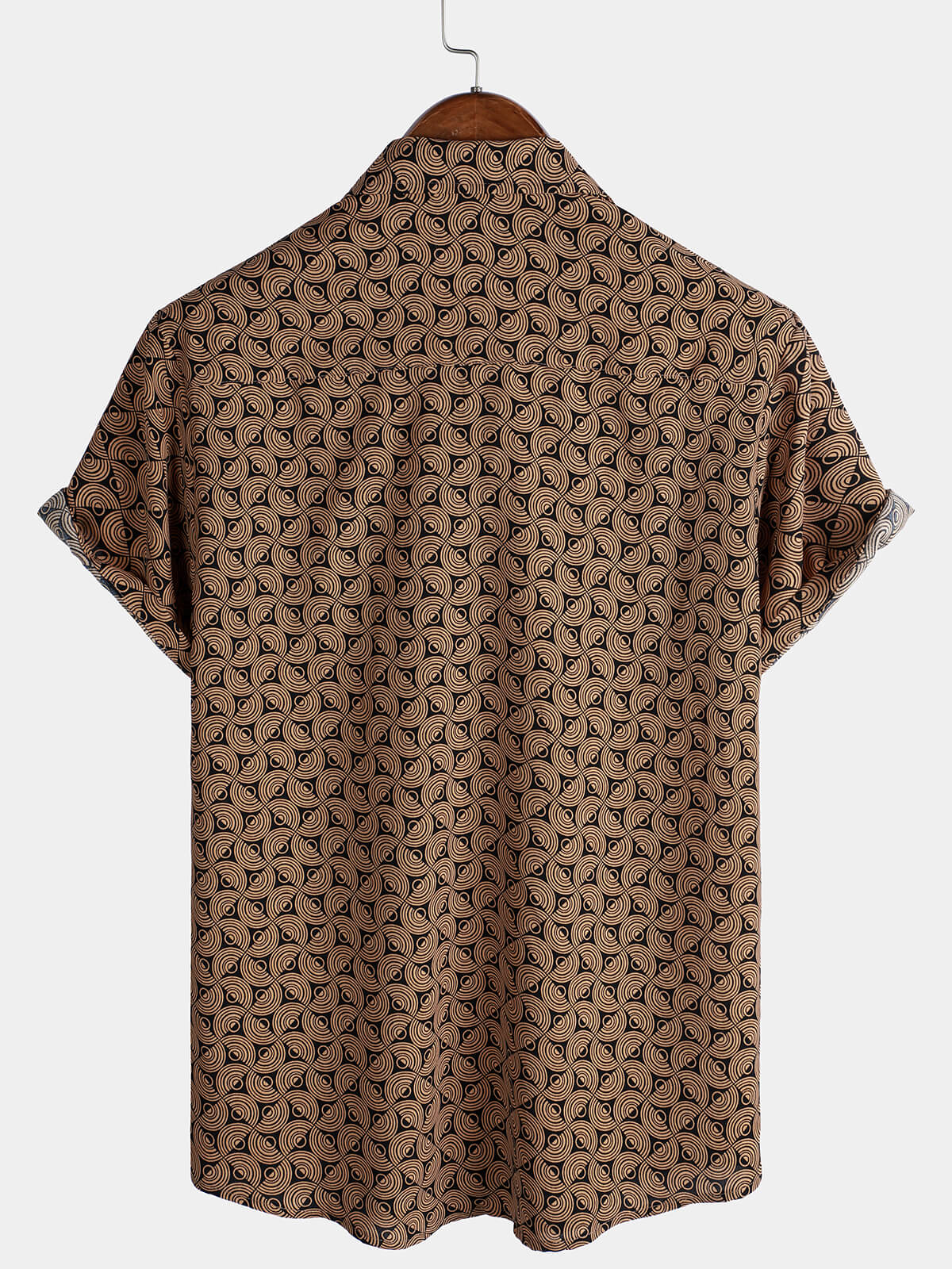 Camisa casual Holiday de manga corta retro para hombre