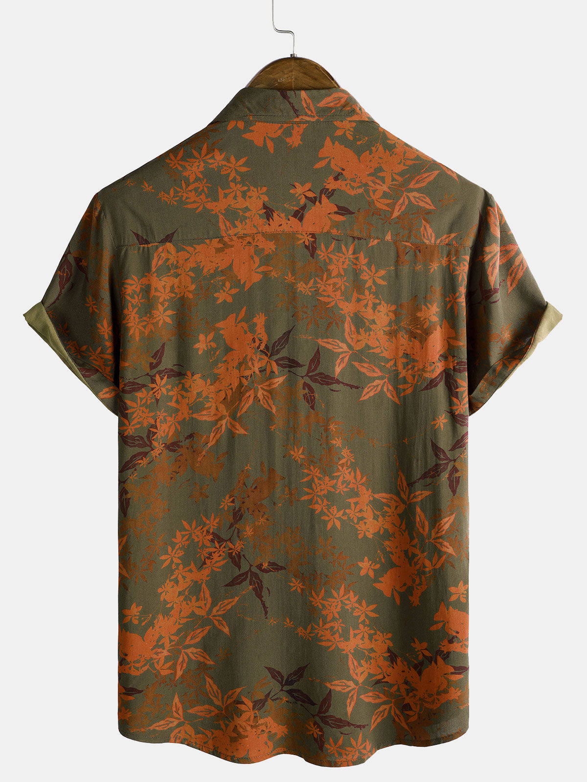 Camisa vintage floral Holiday de manga corta Button Summer Beach para hombre