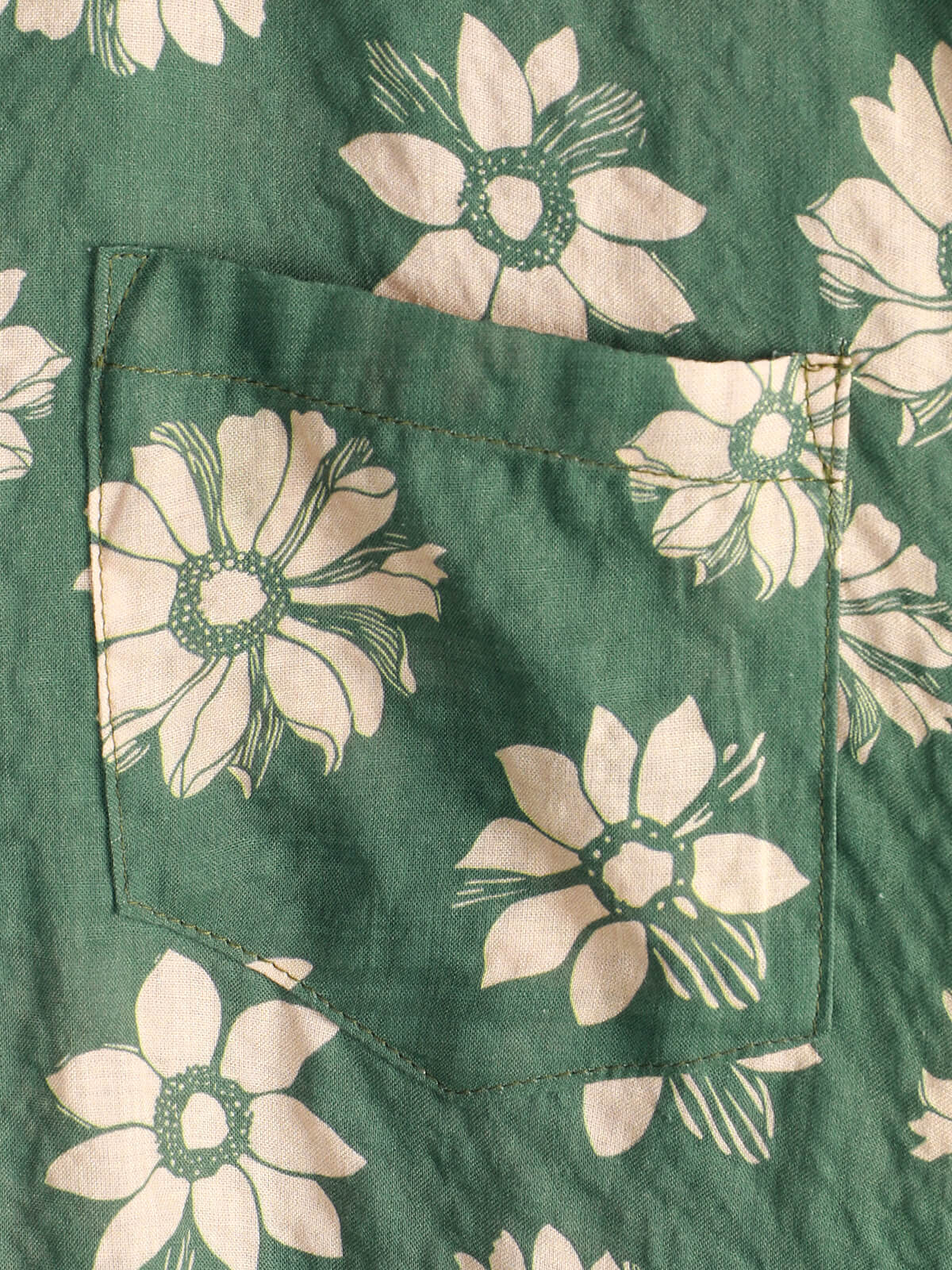 Camisa Green floral Hawaiian de manga corta Button Holiday Summer para hombre