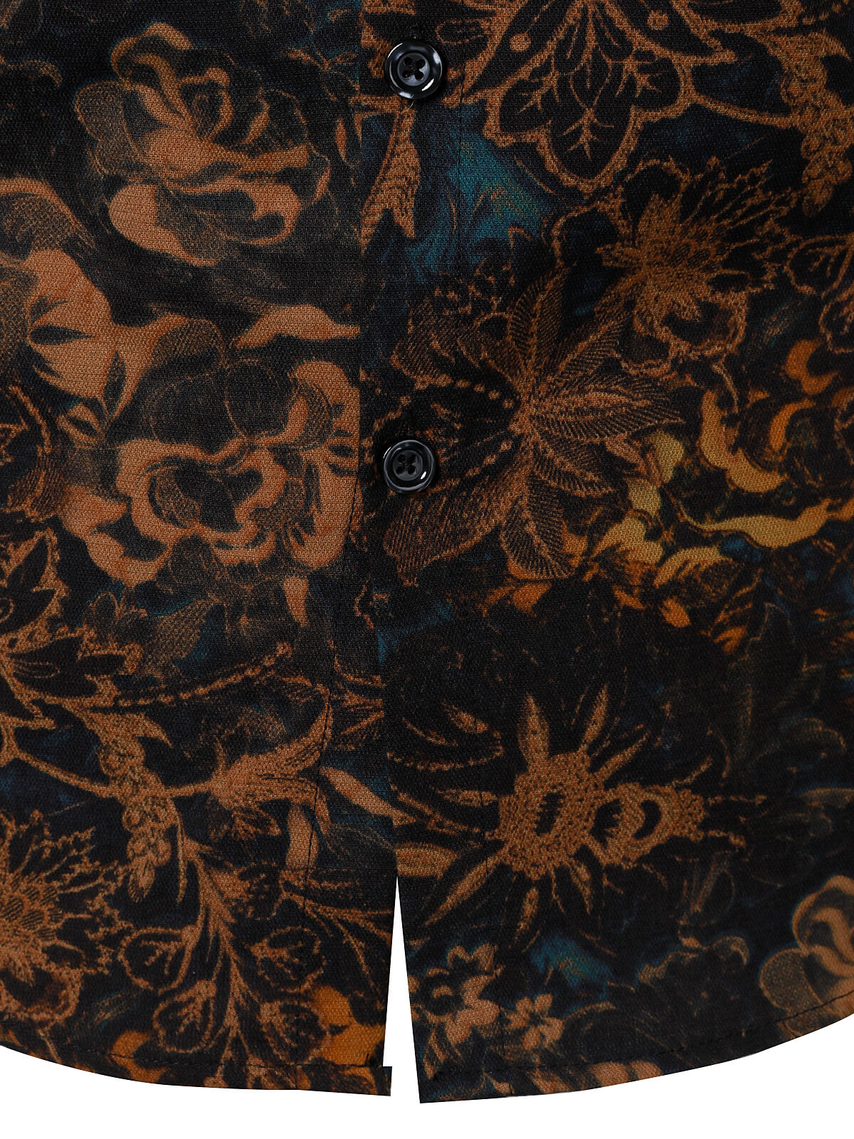 Camisa floral estampado de manga larga retro para hombre