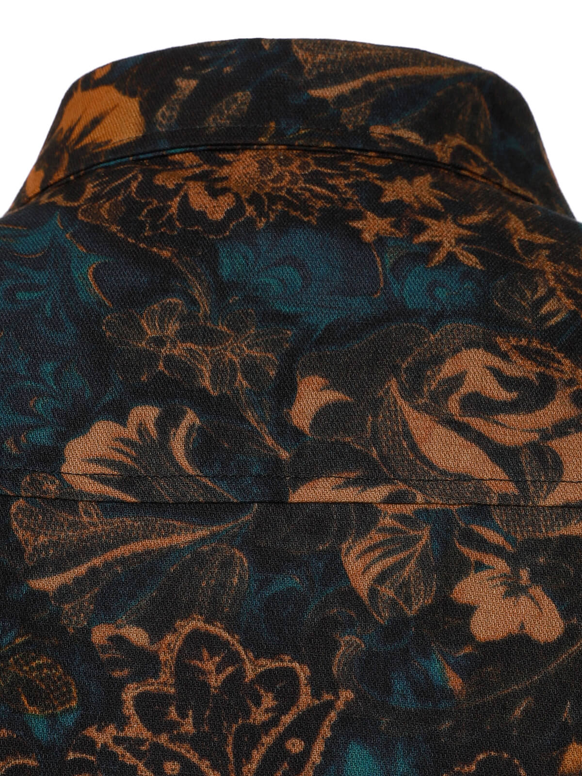 Camisa floral estampado de manga larga retro para hombre