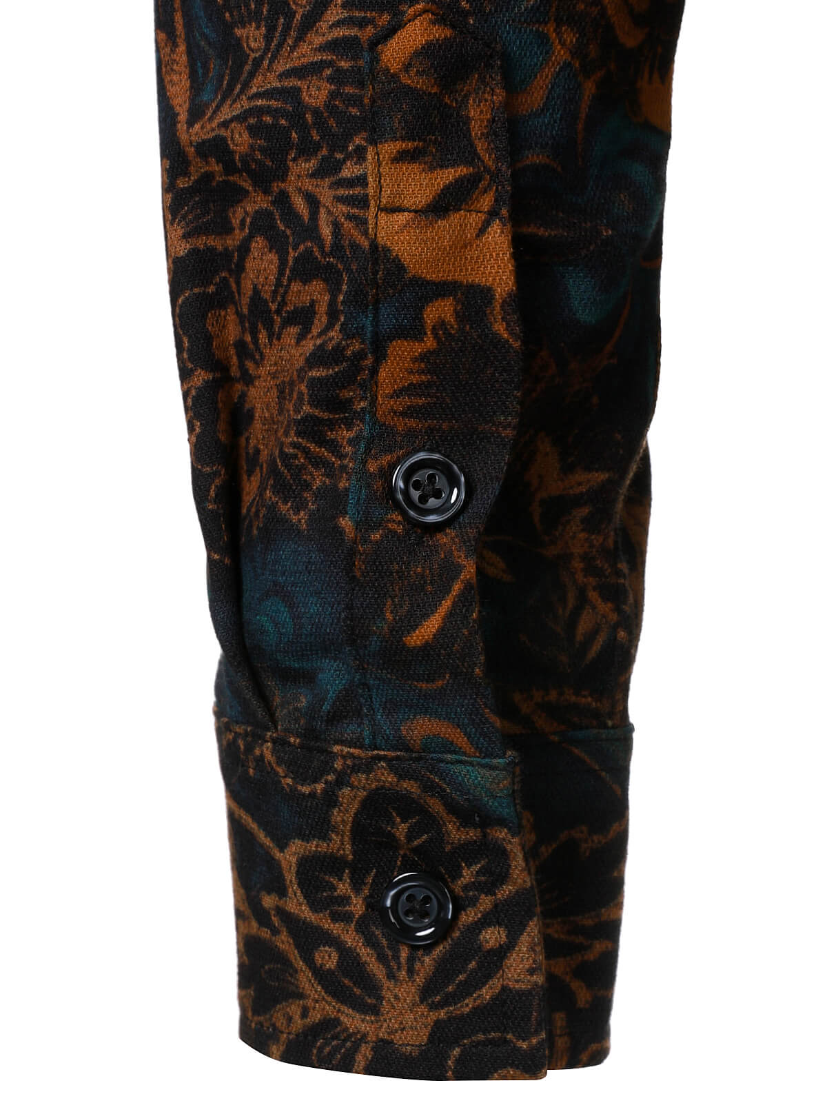 Camisa floral estampado de manga larga retro para hombre