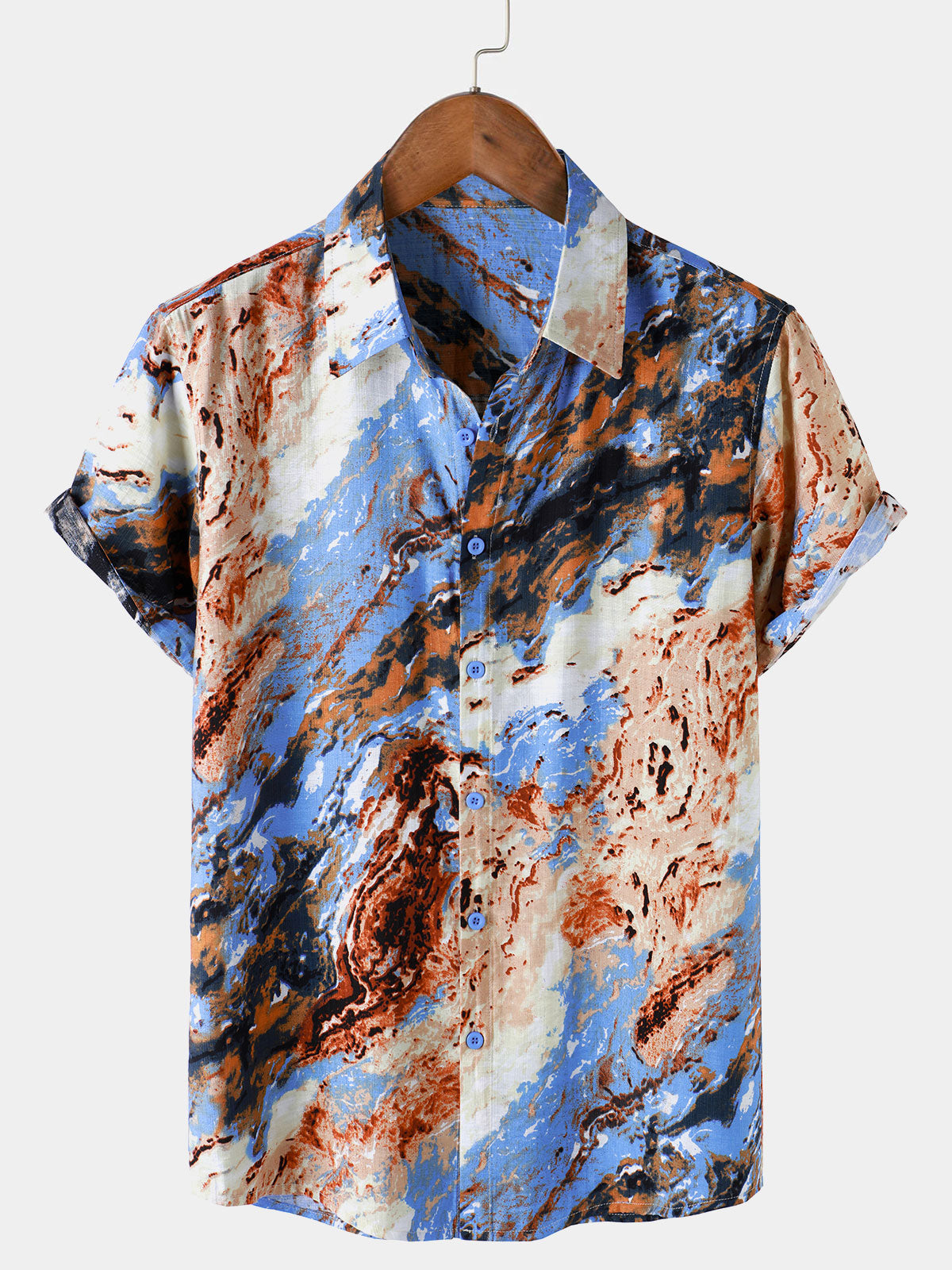 Camisa Abstract Art Vacation de manga corta para hombre