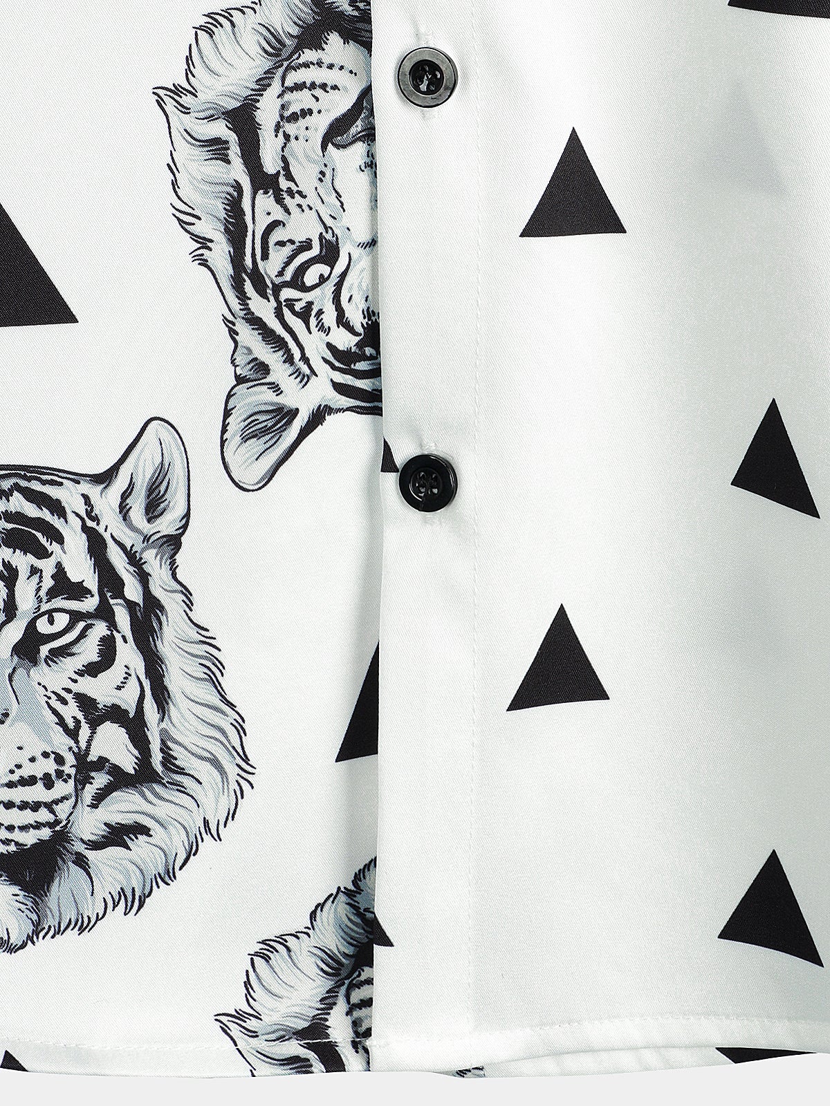 Camisa Tiger estampado Pocket casual de manga corta para hombre